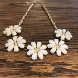 White Flower Statement Necklace